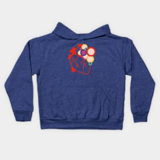 Valentine colorful love heart on the 14th of february for lovers couples Kids Hoodie